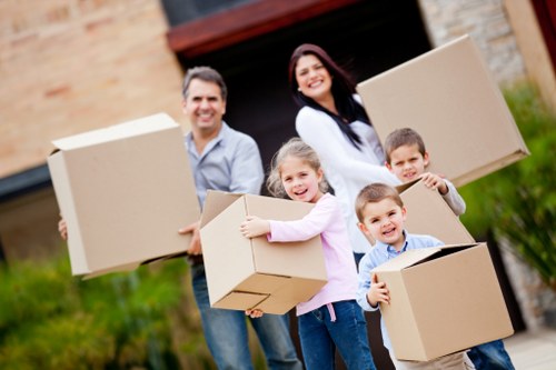 Organised moving van ready for flat removals in South Wimbledon
