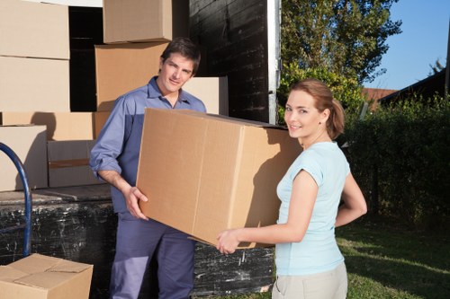 Stacked storage containers showing space-saving home organisation
